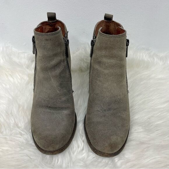 Lucky Brand | suede wedge ankle booties 6M tan. - Picture 5 of 9